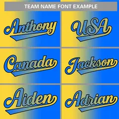 Powder Blue Gold-Black Gradient Baseball Jersey 4