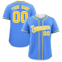 Powder Blue Gold Classic Authentic Baseball Jersey 1