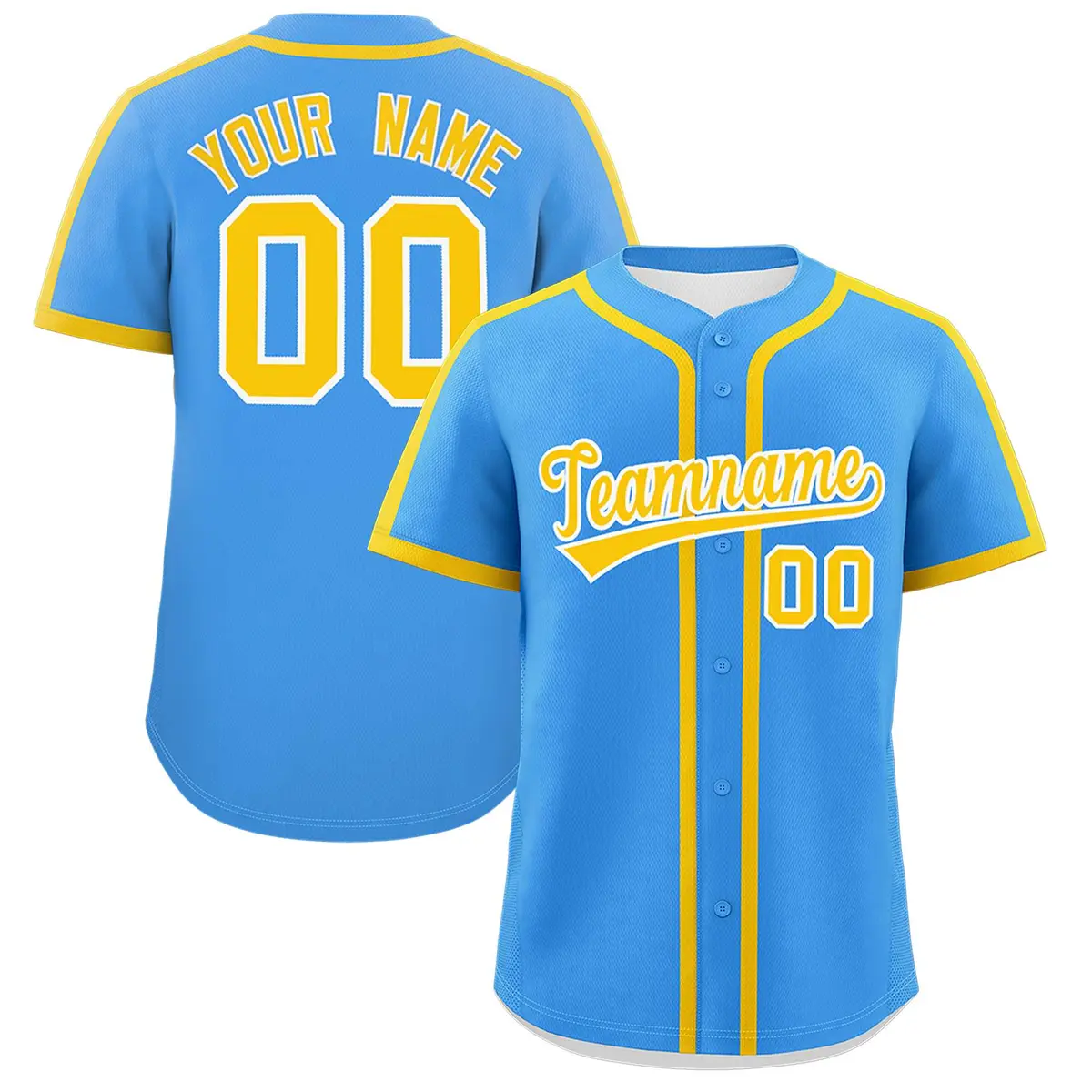 Powder Blue Gold Classic Authentic Baseball Jersey