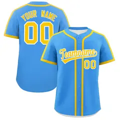 Powder Blue Gold Classic Authentic Baseball Jersey 1