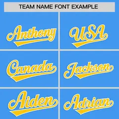 Powder Blue Gold Classic Authentic Baseball Jersey 3