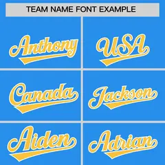 Powder Blue Gold Color Block K-Ribbon Varsity Letterman Jacket 3