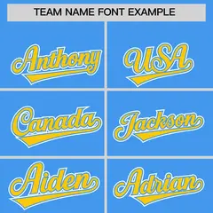 Powder Blue Gold Contrast Raglan Baseball Jersey 3