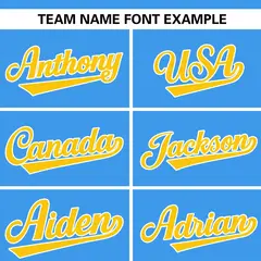 Powder Blue Gold Flame Graffiti Authentic Baseball Jersey 3