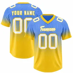 Powder Blue Gold Gradient Outdoor Authentic Football Jersey 1