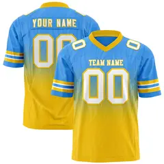 Powder Blue Gold Gradient Outdoor Flag Football Jersey 1