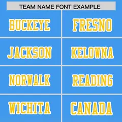 Powder Blue Gold Gradient Side Pattern Football Jersey 3