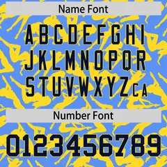 Powder Blue Gold Graffiti Pattern Baseball Jersey 4
