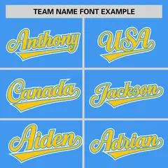 Powder Blue Gold Half Stripe Authentic Baseball Jersey 3