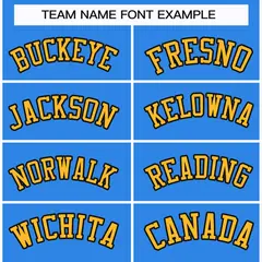 Powder Blue Gold-Navy Classic Style Hockey Jersey 3