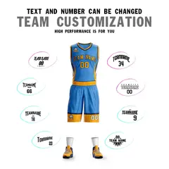 Powder Blue Gold Navy Graffiti Lightning Basketball Jersey 4