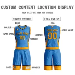 Powder Blue Gold Navy Graffiti Lightning Basketball Jersey 3