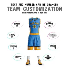 Powder Blue Gold Navy Graffiti Lightning Basketball Jersey 4