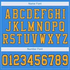 Powder Blue Gold-Navy Mesh Football Jersey 3