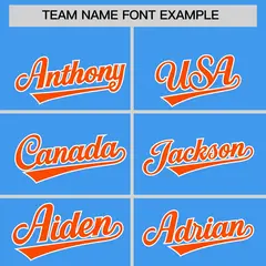 Powder Blue Gold-Orange Raglan Three Stripes Varsity Letterman Hoodie 5