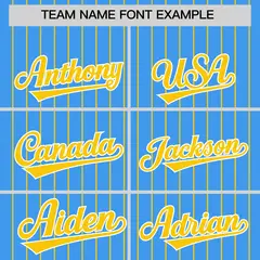 Powder Blue Gold Pinstripe Two-Tone Baseball Jersey 3