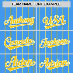Powder Blue Gold Pinstripe Two-Tone Baseball Jersey 3