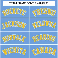 Powder Blue Gold Raglan Sleeves Varsity Full-Snap Letterman Jacket 3