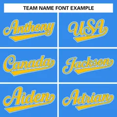 Powder Blue Gold Raglan Sleeves Varsity Full-Snap Letterman Jacket 5
