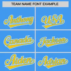 Powder Blue Gold Raglan Varsity Full-Snap Letterman Jacket Hoodie 5