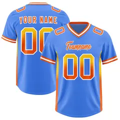 Powder Blue Gold Sides Gradient Fashion Football Jersey