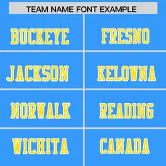 Powder Blue Gold Two-Tone Shoulder Cut Flag Football Jersey 3