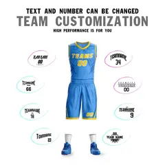 Powder Blue Gold-White Graffiti Claw Pattern Basketball Jersey 4