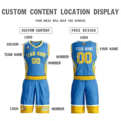 Powder Blue Gold White Graffiti Lightning Basketball Jersey 3