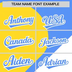 Powder Blue Gold-White Half Heart Color Block Baseball Jersey 3