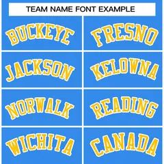 Powder Blue Gold-White Raglan Varsity Full-Snap Letterman Jacket 5