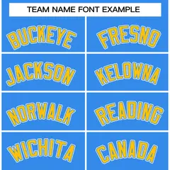 Powder Blue Gold-White Raglan Varsity Full-Snap Letterman Jacket 5