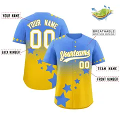 Powder Blue Gold White Rising Stars Gradient Baseball Jersey 2