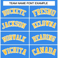 Powder Blue Gold-White Varsity Full-Snap Letterman Jacket 5