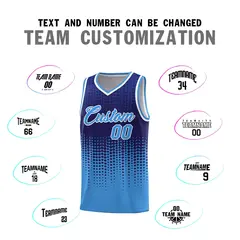 Powder Blue Gradient Dots Pattern Basketball Jersey 4