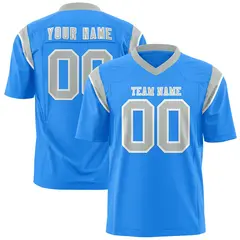 Powder Blue Gray Shoulder Cut Two-Tone Flag Football Jersey 1