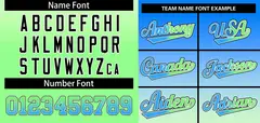 Powder Blue Green Blue-White Gradient Baseball Jersey 3