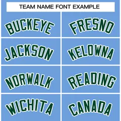 Powder Blue Green-White Raglan Varsity Full-Snap Letterman Jacket 3