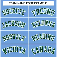 Powder Blue Green-White Raglan Varsity Full-Snap Letterman Jacket 3