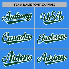Powder Blue Green-White Varsity Full-Snap Letterman Jacket 5