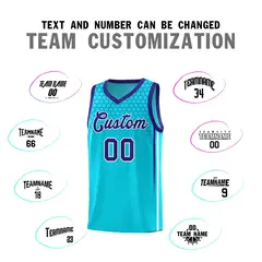 Powder Blue Honeycomb Pattern Basketball Uniform Jersey 4