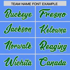 Powder Blue Kelly Green Star Pattern Raglan Sleeves Football Jersey 3