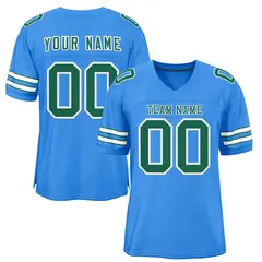 Powder Blue Kelly Green-White Football Jersey 1
