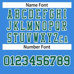 Powder Blue Kelly Green-White Football Jersey 4