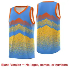 Powder Blue Khaki Mountain Fade Gradient Basketball Jersey 6