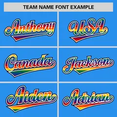 Powder Blue LGBT Rainbow Pride Letterman Baseball Jacket 5