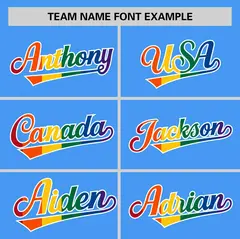 Powder Blue LGBT Rainbow Pride Month Baseball Jersey 3