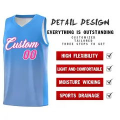 Powder Blue Light Blue Gradient Basketball Jersey 2