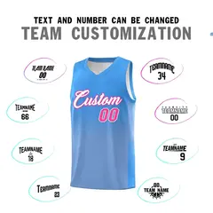 Powder Blue Light Blue Gradient Basketball Jersey 4