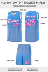 Powder Blue Light Blue Gradient Basketball Jersey 5