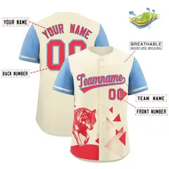 Powder Blue Light Khaki Raptor Series Raglan Baseball Jersey 2